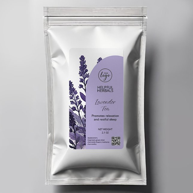 Redigerbara lavender Tea-etiketter Fraktsedel (Skapare uppladdad)
