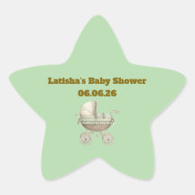 Redigerbara Neutrala Baby Shower Stjärndekaler