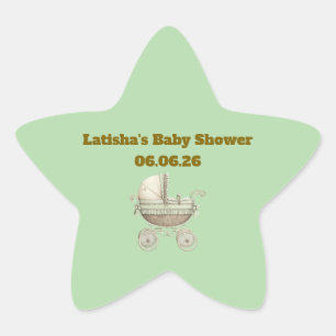 Redigerbara Neutrala Baby Shower Stjärndekaler Stjärnformat Klistermärke
