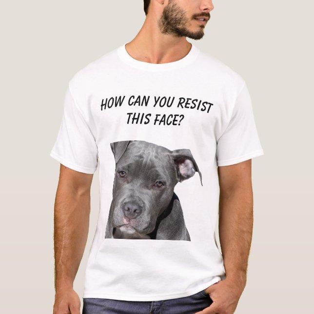 Redigerbara svart Pitbull Tee Shirt (Framsida)