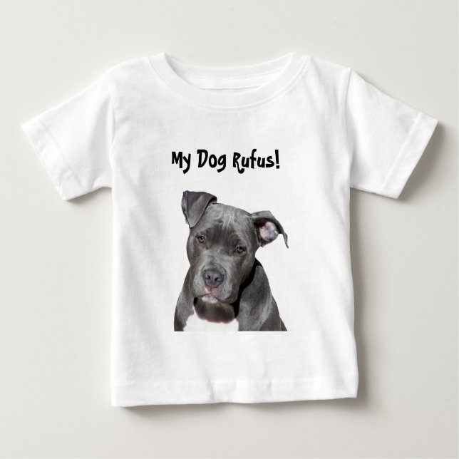 Redigerbara svart Pitbull Tee Shirt (Framsida)