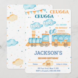 Redigerbara tågbjudningar för födelsedag inbjudningar
