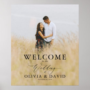 Redigerbara textfärger Modern bröllops välkomstfot Poster