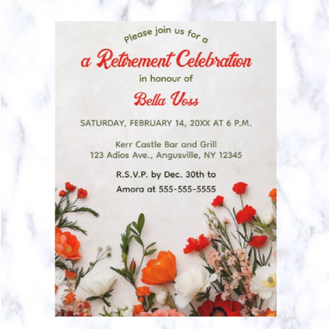 Redigerbara trädgårdsblommor inbjudan vykort (Skapare uppladdad)