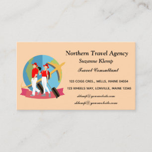 Redigerbara turister med resande Agent Visitkort