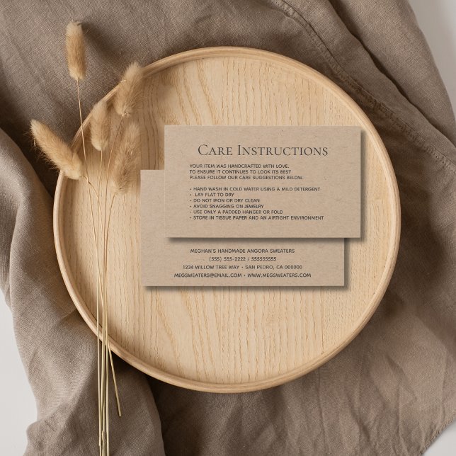 Redigerbara Tvättande anvisningar Förpackning för  Visitkort (Skapare uppladdad)