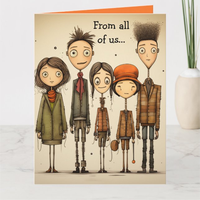 Redigerbara Vänner Kollegor Adjö och Lycka till Kort (Framsida)