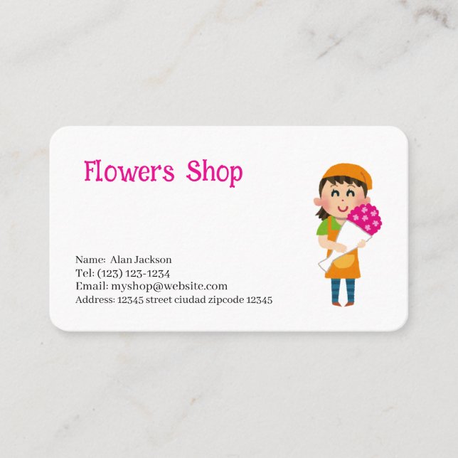 Redigerbart affärskort för blomsterbutikstjänster visitkort (Framsida)