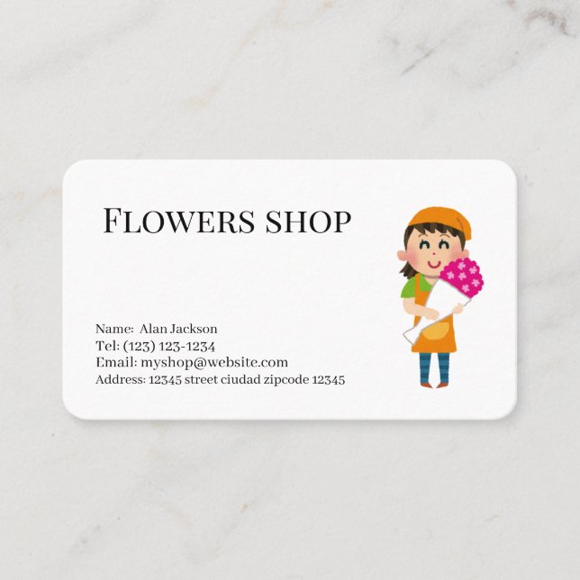 Redigerbart affärskort för blomsterbutikstjänster visitkort (Framsida)