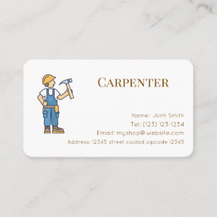 redigerbart affärskort för carpenter-tjänster visitkort