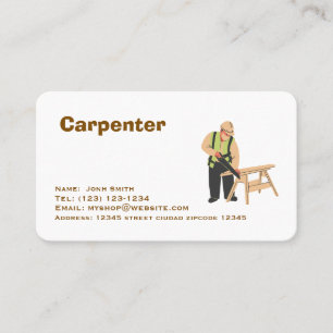 redigerbart affärskort för carpenter-tjänster visitkort