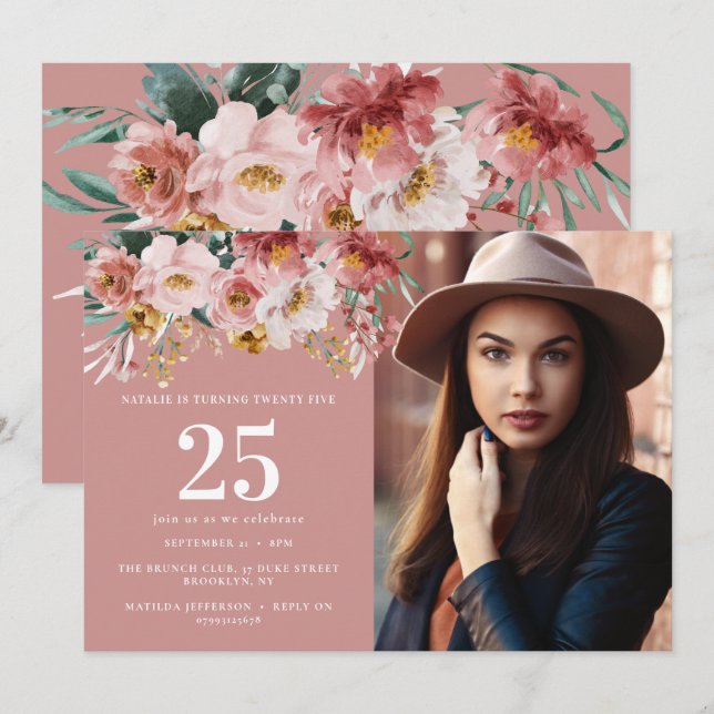 Redigerbart åldersfoto för blommigt med ogynnsamma (Fram/baksida)