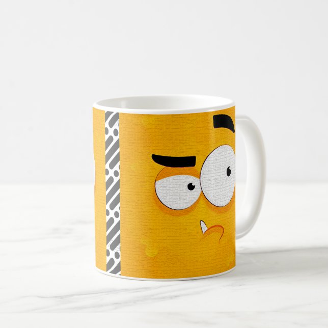 Redigerbart Ansikte-uttryck för tecknad Kaffemugg (Framsida höger)