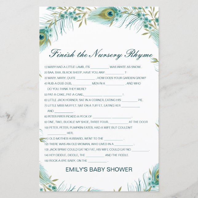 Redigerbart Avsluta Nursery Rhyme med svar (Framsida)