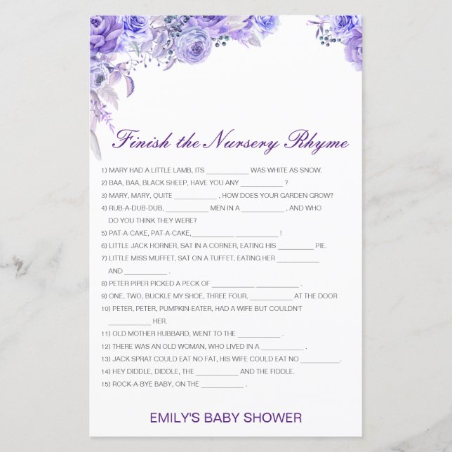 Redigerbart Avsluta Nursery Rhyme med svar (Framsida)