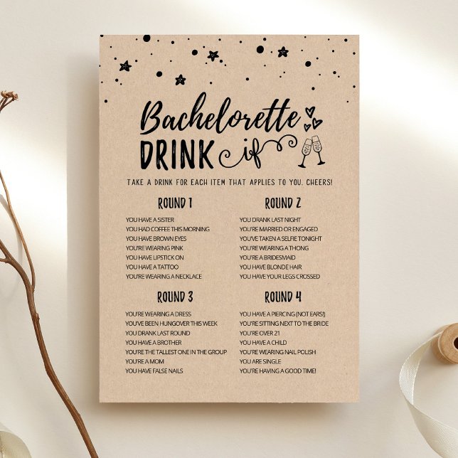 Redigerbart Bachelorette DRINK OM Hen Party-spelko Inbjudningar (Skapare uppladdad)