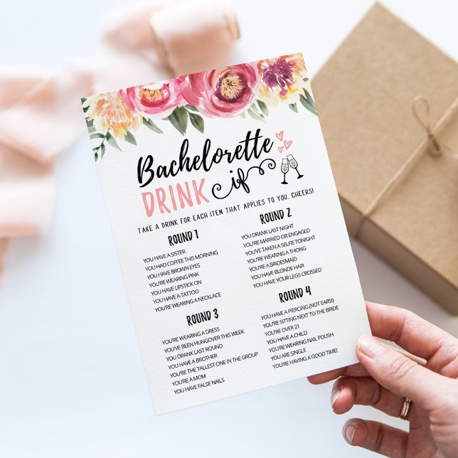 Redigerbart Bachelorette DRINK OM Hen Party-spelko Inbjudningar (Skapare uppladdad)