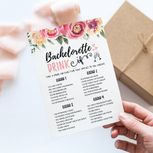 Redigerbart Bachelorette DRINK OM Hen Party-spelko Inbjudningar