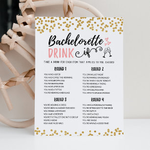 Redigerbart Bachelorette DRINK OM Hen Party-spelko Inbjudningar