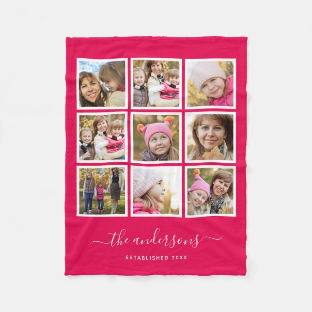 Redigerbart bakgrundsskript för fotokollage i Färg Fleecefilt (Framsidan)