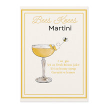 Redigerbart Bes Knees Martini-receptkort