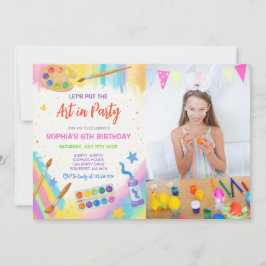 Redigerbart bild Party Painting Party Birthday Pho Inbjudningar
