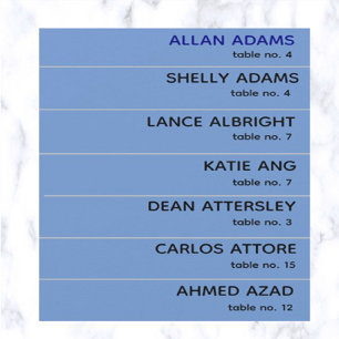 Redigerbart Bordsnummer- och Namn-platskort Inbjudningar