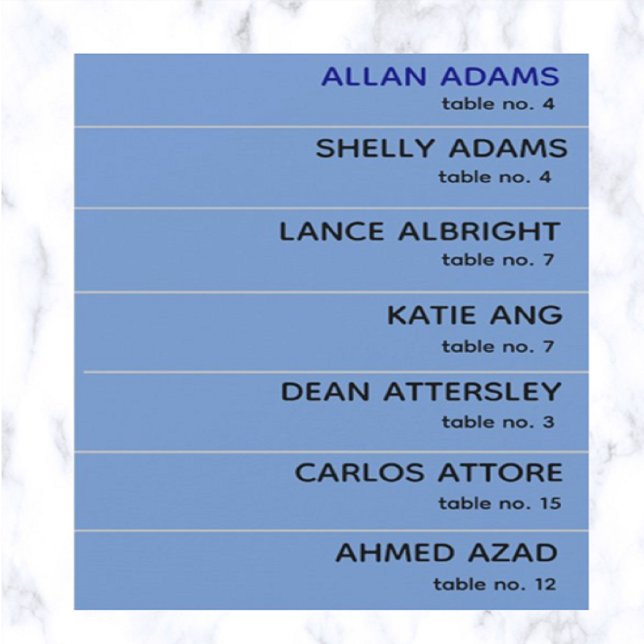 Redigerbart Bordsnummer- och Namn-platskort Inbjudningar (This is an easy way to make place cards for your special event!)