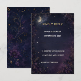 Redigerbart Celestial Gothic Bröllop RSVP-svarskor OSA Kort