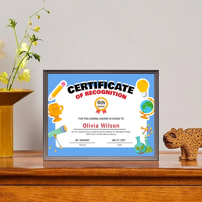 Redigerbart certifikat för erkännande av Student (Editable Certificate of Recognition Student Award)