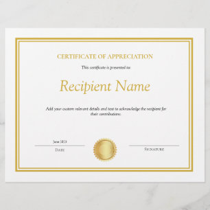 Redigerbart certifikat för utvärdering