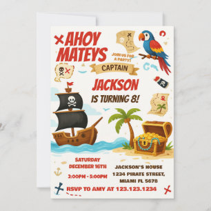 Redigerbart chds Treasure Hunt Card Inbjudningar