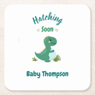 Redigerbart Dinosaur Pojke Shower Hating Soon Underlägg Papper Kvadrat