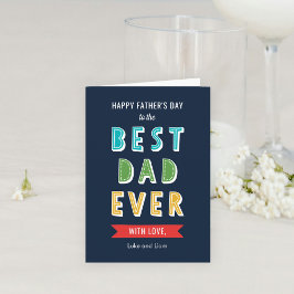 Redigerbart Färg Best Pappa någonsin Fars dag-kort Kort