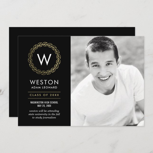 Redigerbart Färg Classic Wand Studenten Card Inbjudningar (Fram/baksida)