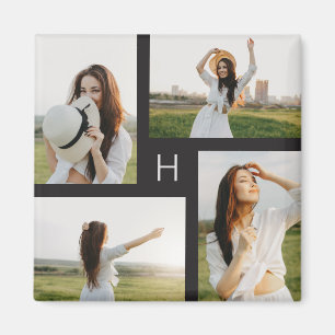 Redigerbart Färg-fotonät för monogramblock Magnet