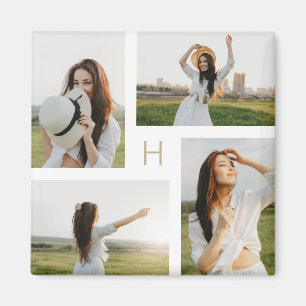 Redigerbart Färg-fotonät för monogramblock Magnet