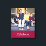 Redigerbart Färg-kursivt familjefotot Namn Canvastryck<br><div class="desc">Kursivering Fotoförpackad arbetsyta i familjen Namn med redigerbar bakgrund färg (klicka på anpassa för att ändra färg) med ett kursivt typsnitt för din familj namn i en elegant och under en tunn linje anger du namnet på ditt foto som när din familj skapades eller när ett foto togs. Gör en...</div>
