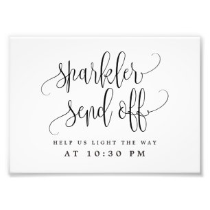 Redigerbart FÄRG och STORLEK Sparkler Sendoff-sign Fototryck