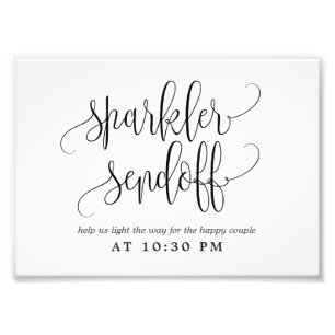 Redigerbart FÄRG och STORLEK Sparkler Sendoff-sign Fototryck