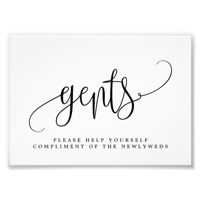 Redigerbart FÄRG och STORLEKA Gents Bathroom-tecke Fototryck (Framsidan)