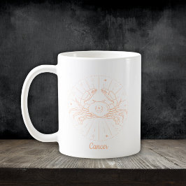 Redigerbart Färg Peach Cancer Zodiac-tecken Kaffemugg