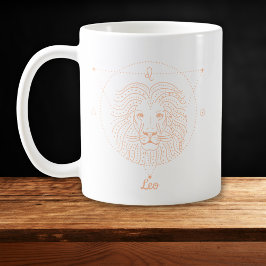 Redigerbart Färg Peach Leo Zodiac-tecken Kaffemugg