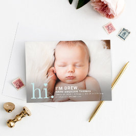 Redigerbart Färg Precious Hi Baby Birth-meddelande Julkort