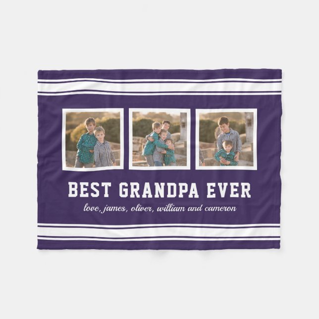 Redigerbart Färg Sporty Best Grandpa någonsin Foto Fleecefilt (Framsidan (Horisontell))