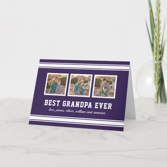 Redigerbart Färg Sporty Best Grandpa någonsin Foto Kort (Framsida)