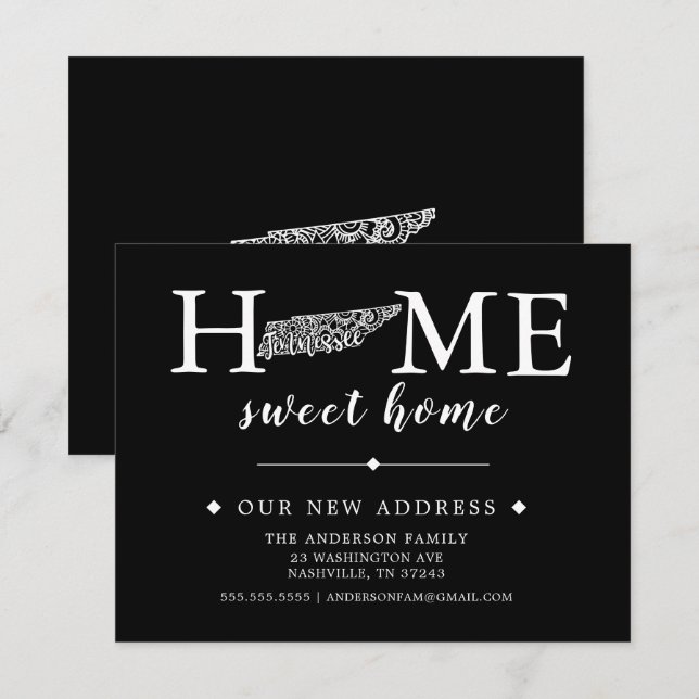 Redigerbart Färg TENNESSEE-meddelande om Flytta Inbjudningar (Fram/baksida)