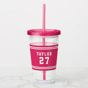 Redigerbart Färg Varsity Namn-nummer Take Away Mugg