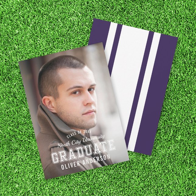 Redigerbart Färg Varsity Photo Student-meddelande Inbjudningar (Skapare uppladdad)