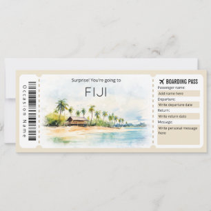 Redigerbart Fiji Flygplan biljett-boardingpass Inbjudningar